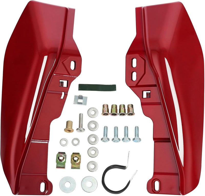 HR3 Starfire Black/Atomic Red Mid Frame Air Deflectors Heat Shield Compatible with 2017 CVO Street Glide FLHXSE Fit for 2009-later Road King Road Glide Street Glide Electra Glide Ultra Limited - Image 1